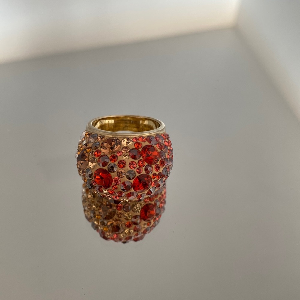 Red & Gold Swarovski ring